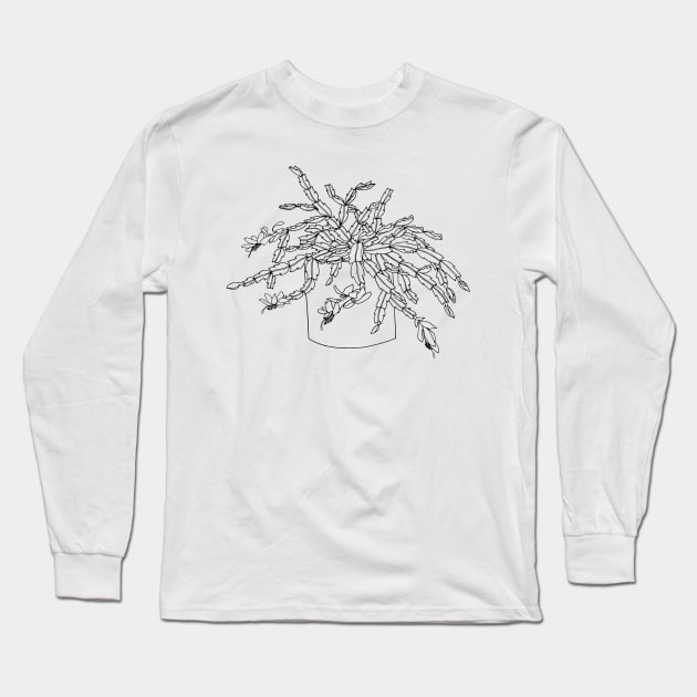 Houseplant Christmas Cactus Long Sleeve T-Shirt by themintgardener